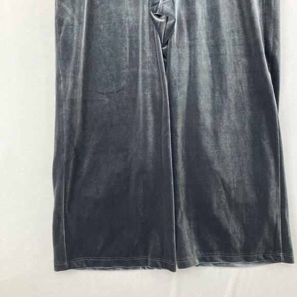 Lands' End size 1X Gray Velvet Stretch Pull-on Wide Leg Ankle Pants - Picture 7 of 9